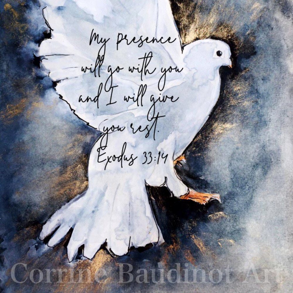 Watercolor print of Dove with verse 8x10
